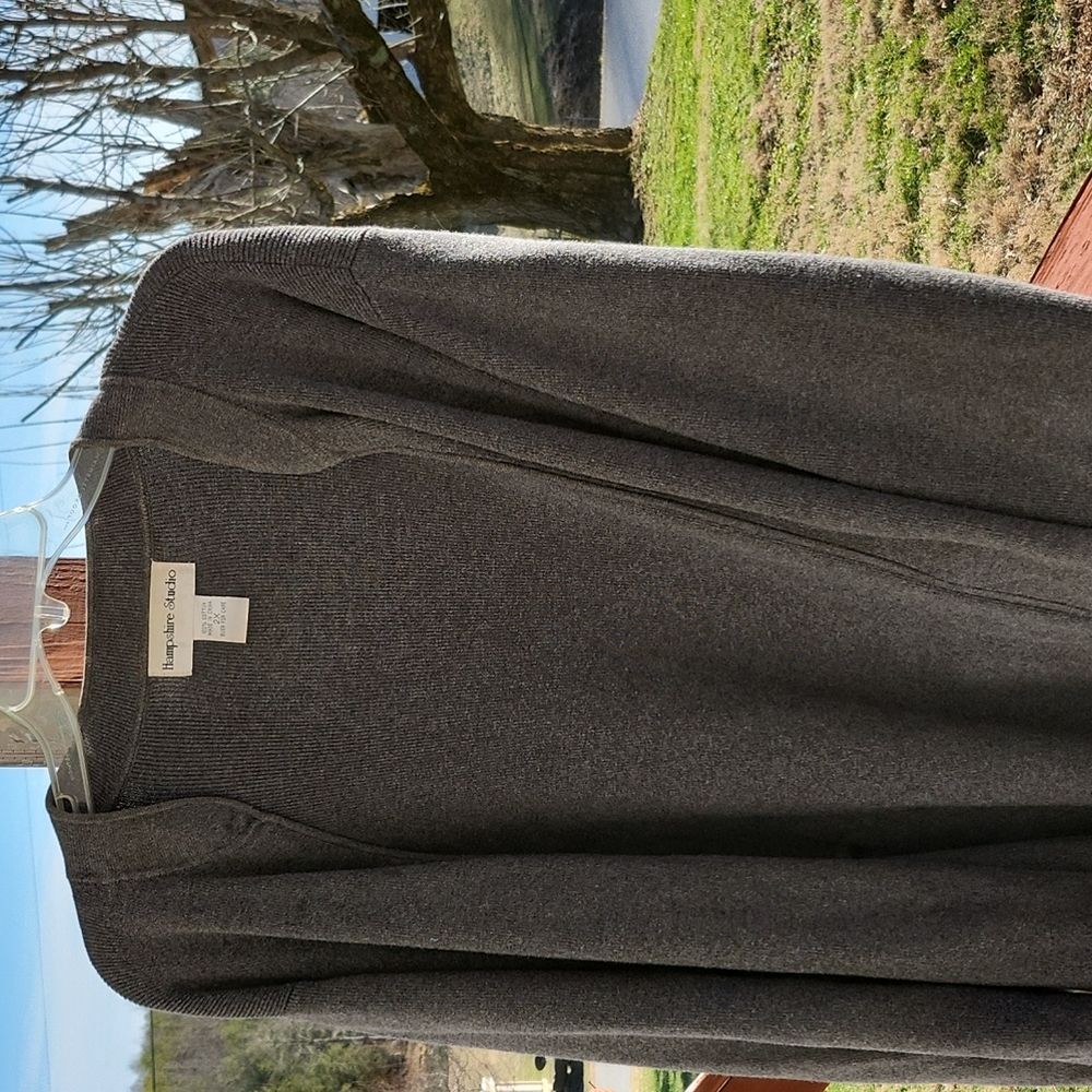 Hampshire Studio gray heavy cardigan 2X